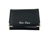 PU Window Bus Pass Holder SKU 1051 detail view showing pass window area and flat holder body