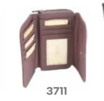 Cowhide Leather Compact Wallet SKU 1173 detail view showing fold structure and exterior panel layout