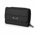 Cowhide Long Flap Wallet OEM SKU 1173 with fold-over flap, zip-around side depth, and front horizontal seam