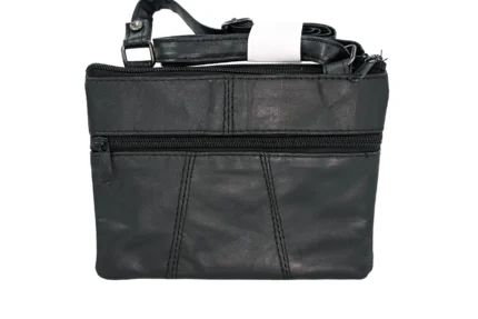 Sheepskin Leather Compact Crossbody Bag SKU 1191 back view showing compact body and strap connection points