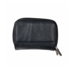 Plain back of the black wallet with a stitched lower band and rounded corners — Cowhide leather, SKU 1730