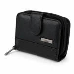 Cowhide Compact Zip-Around Wallet OEM SKU 1730 with compact zip-around body, front snap-tab strap, and rounded rectangular profile