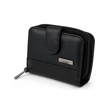 Cowhide Compact Zip-Around Wallet with Snap Tab OEM SKU 1730 normalized catalog product image