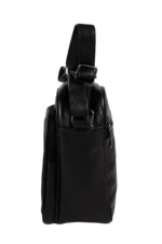 Cowhide Leather Shoulder Bag SKU 176FB side view showing shoulder strap structure and main body panel