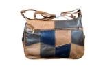 Sheepskin Leather Shoulder Bag SKU 19A back view showing shoulder strap structure and main body panel