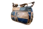 Sheepskin Leather Shoulder Bag SKU 19A detail view showing shoulder strap structure and main body panel