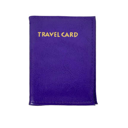 Purple Travel Card cover with perimeter stitching — PU leather, SKU 2051