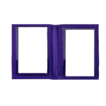 Purple travel card holder with paired clear windows — PU leather, SKU 2051