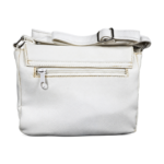 Back of the light-coloured bag with a horizontal zip and strap adjustment slider — PU leather, SKU 2083