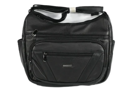 Sheepskin Leather Dual-Handle Tote Bag SKU 2591 front view showing dual handle structure and top opening line