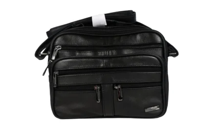 Cowhide Leather Shoulder Bag SKU 276FB front view showing shoulder strap structure and main body panel