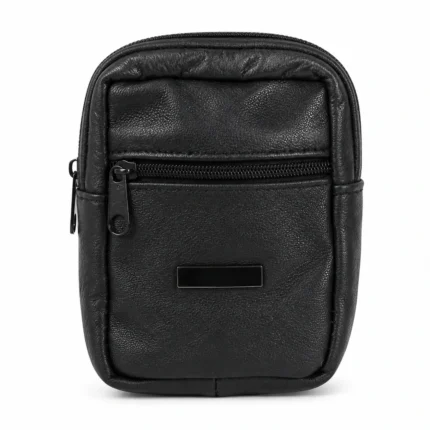 Sheepskin Mini Zipper Pouch OEM SKU 2881 with vertical mini-pouch body, front zipper pocket, and top zipper closure