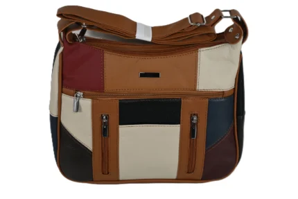 Cowhide Leather Dual-Handle Tote Bag SKU 3083 front view showing dual handle structure and top opening line