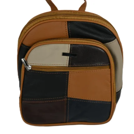 Cowhide Leather Top-Handle Backpack SKU 3283 front view showing body profile and top handle