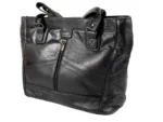 Sheepskin Leather Dual-Handle Tote Bag SKU 3391 side view showing dual handle structure and top opening line