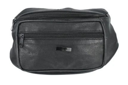 Leather Waist Bag SKU 3441 front view showing belt-style strap and compact front body