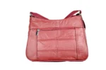 Cowhide Leather Shoulder Bag SKU 3473 back view showing shoulder strap structure and main body panel