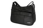 Cowhide Leather Shoulder Bag SKU 3473 detail view showing shoulder strap structure and main body panel