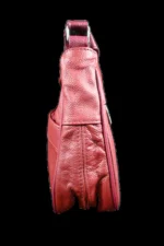 Cowhide Leather Shoulder Bag SKU 3473 detail view showing shoulder strap structure and main body panel