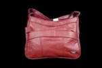 Cowhide Leather Shoulder Bag SKU 3473 detail view showing shoulder strap structure and main body panel
