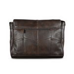 Back of the satchel with angular panel seams and a horizontal zip — Cowhide leather, SKU 3573
