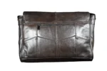 Cowhide Leather Shoulder Bag SKU 3573 back view showing shoulder strap structure and main body panel
