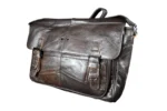 Cowhide Leather Shoulder Bag SKU 3573 detail view showing shoulder strap structure and main body panel