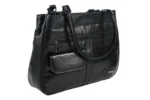 Sheepskin Leather Dual-Handle Tote Bag SKU 3591 detail view showing dual handle structure and top opening line
