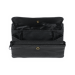 Opened snap-flap wallet showing dark lining and gusseted sections — PU leather, SKU 3764