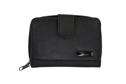 Cowhide Leather Mini Wallet SKU 4073 front view showing fold structure and mini wallet profile