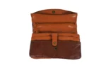 Open wallet with horizontal zip, layered sleeves and snap tab — Sheepskin leather, SKU 4164
