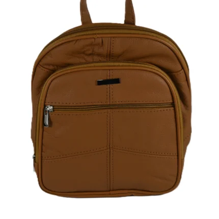 Cowhide Leather Top-Handle Backpack SKU 4473 front view showing body profile and top handle