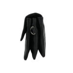 Side of accordion-profile pouch with metal ring — Sheepskin leather, SKU 4491
