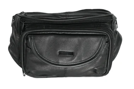 Leather Waist Bag SKU 4691 front view showing belt-style strap and compact front body