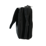 Side profile of layered wallet with flap and zipped rear section — Sheepskin leather, SKU 4864