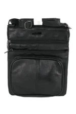 Sheepskin Leather Crossbody Bag SKU 4891 angle view showing compact body and strap connection points