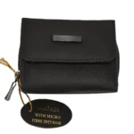 Cowhide Leather Mini Wallet SKU 5073 detail view showing fold structure and mini wallet profile