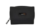 Cowhide Leather Mini Wallet SKU 5073 front view showing fold structure and mini wallet profile