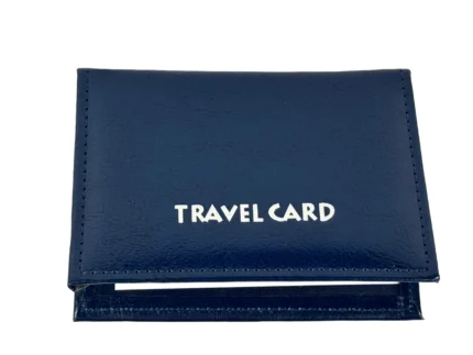 PU Window Travel Card Holder SKU 5100 front view showing flat holder body and card window area