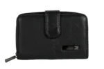 Sheepskin Leather Mini Wallet SKU 5221 front view showing fold structure and mini wallet profile