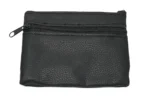 Back of the black wallet showing a horizontal zip above a plain panel — PU leather, SKU 6051