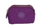 Polyester Three-Zipper Mini Wallet SKU 6052 front view showing three-zipper layout and compact body