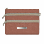 Sheepskin leather multi-zip coin and card pouch OEM reference SKU 6391