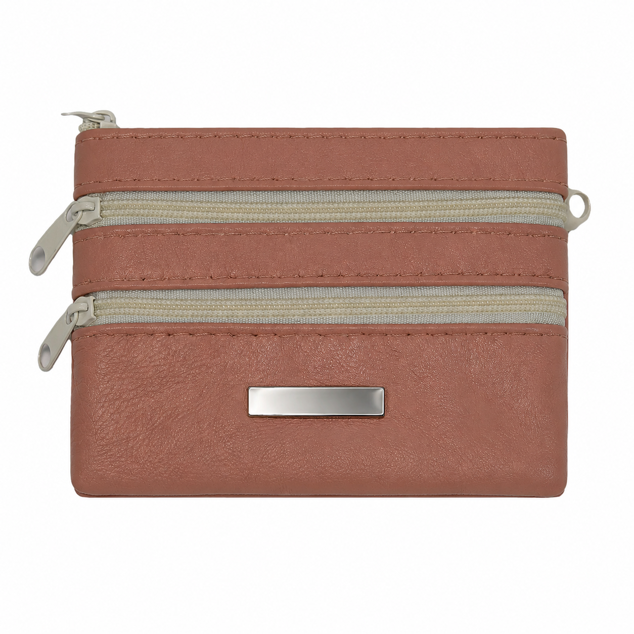 6391_Leather Wallets_sheepskin_12x9x1.5-main Sheepskin leather multi-zip coin and card pouch OEM reference SKU 6391