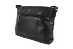 Sheepskin Leather Shoulder Bag SKU 641B detail view showing shoulder strap structure and main body panel