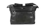 Sheepskin Leather Shoulder Bag SKU 641B front view showing shoulder strap structure and main body panel