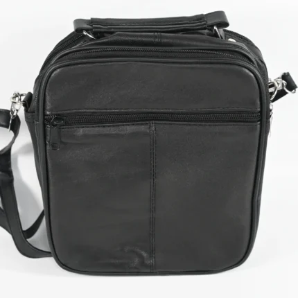 Sheepskin Leather Crossbody Bag SKU 6541 back view showing compact body and strap connection points