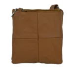 Cowhide Leather Compact Crossbody Bag SKU 6673 back view showing compact body and strap connection points