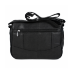 Black reverse with horizontal zipper and curved lower seam — Sheepskin leather, SKU 6691