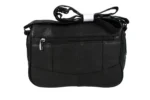 Sheepskin Leather Shoulder Bag SKU 6691 back view showing shoulder strap structure and main body panel